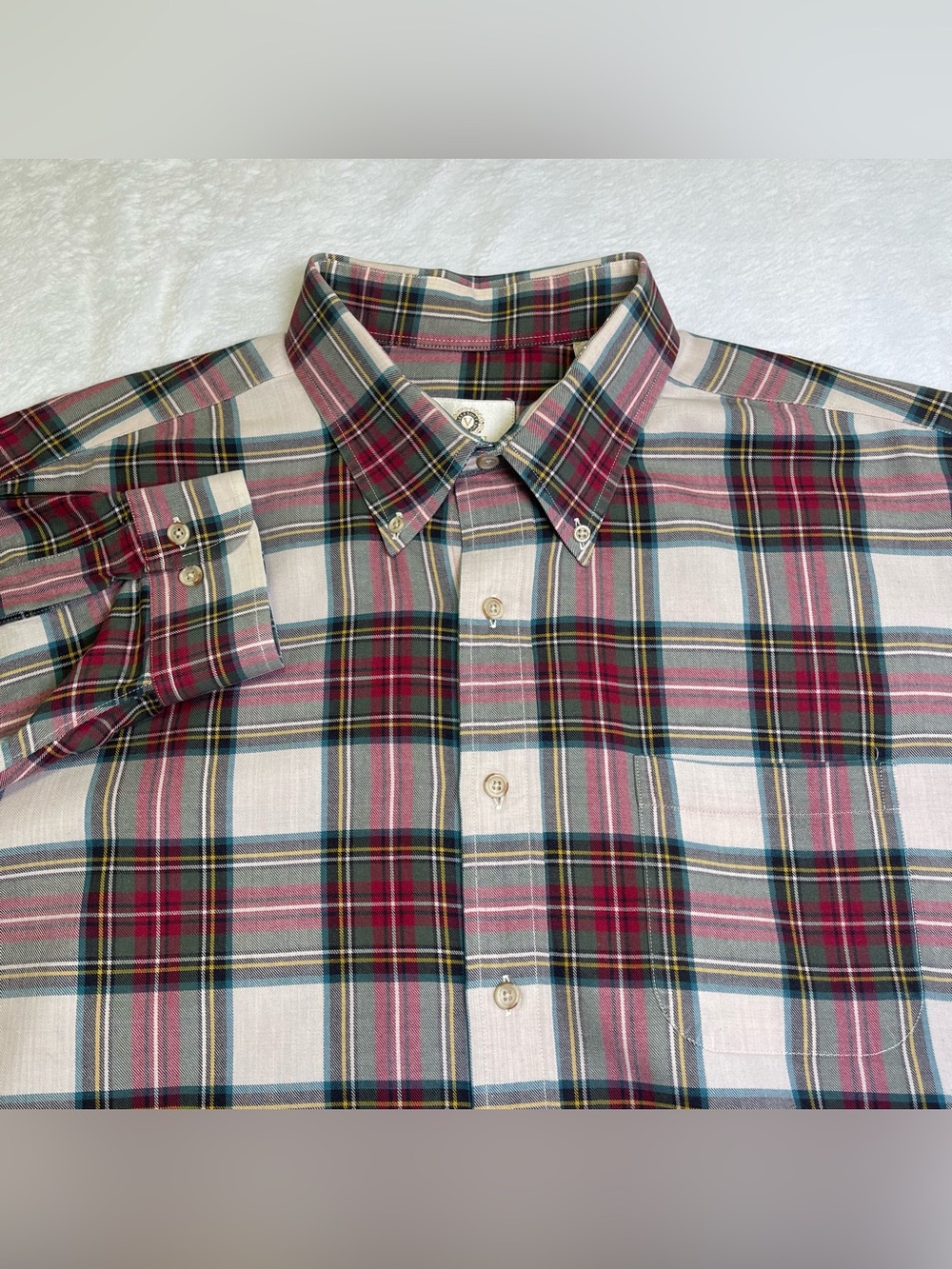Viyella XXL Mens Plaid Button Down Shirt Cotton Wool Blend Made in USA